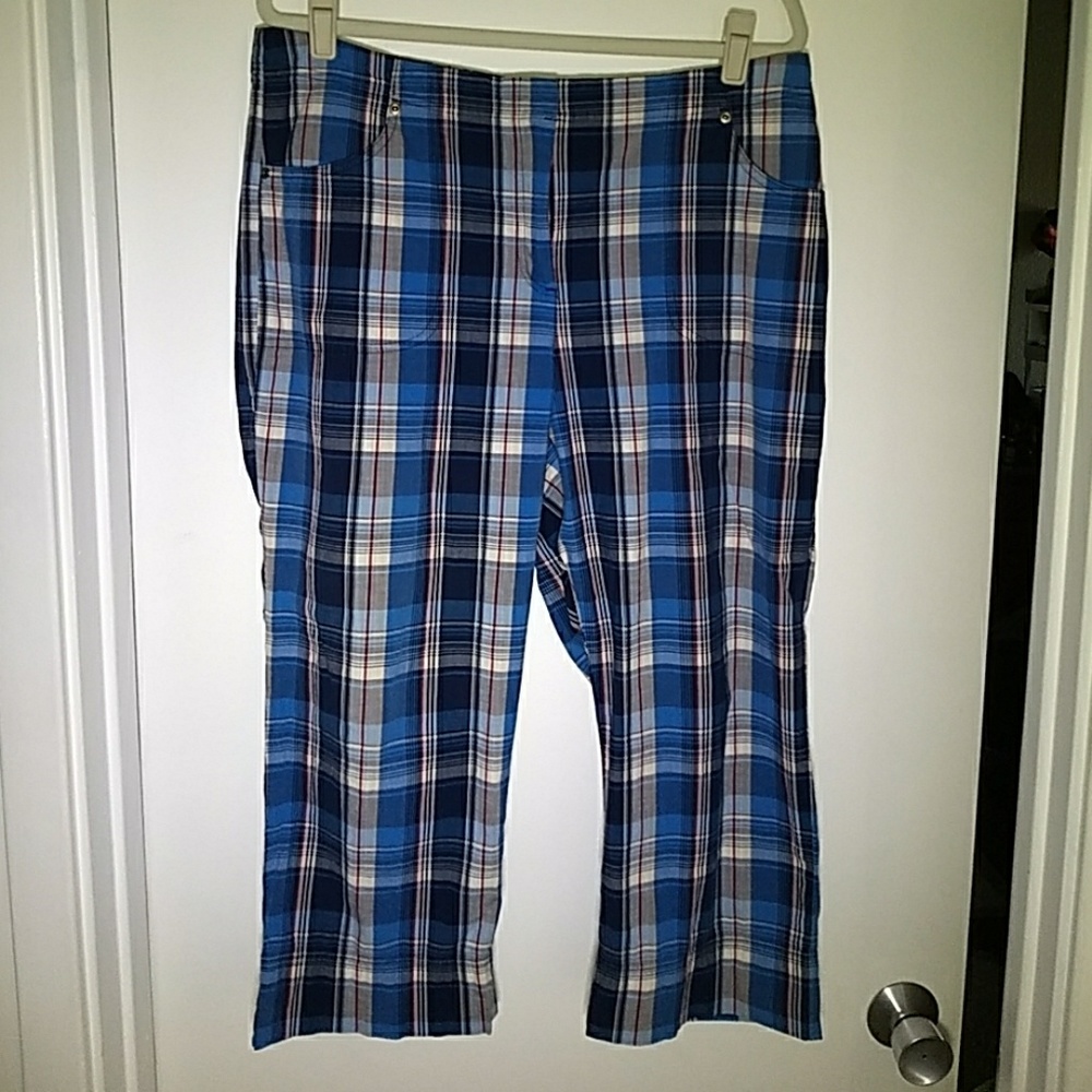 French Laundry sport womens plaid capris sz 16